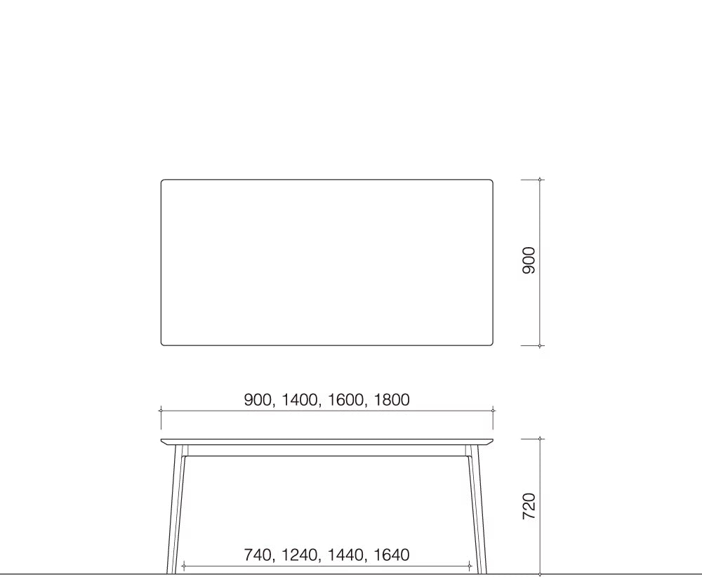 TAPERED dining table 140cm