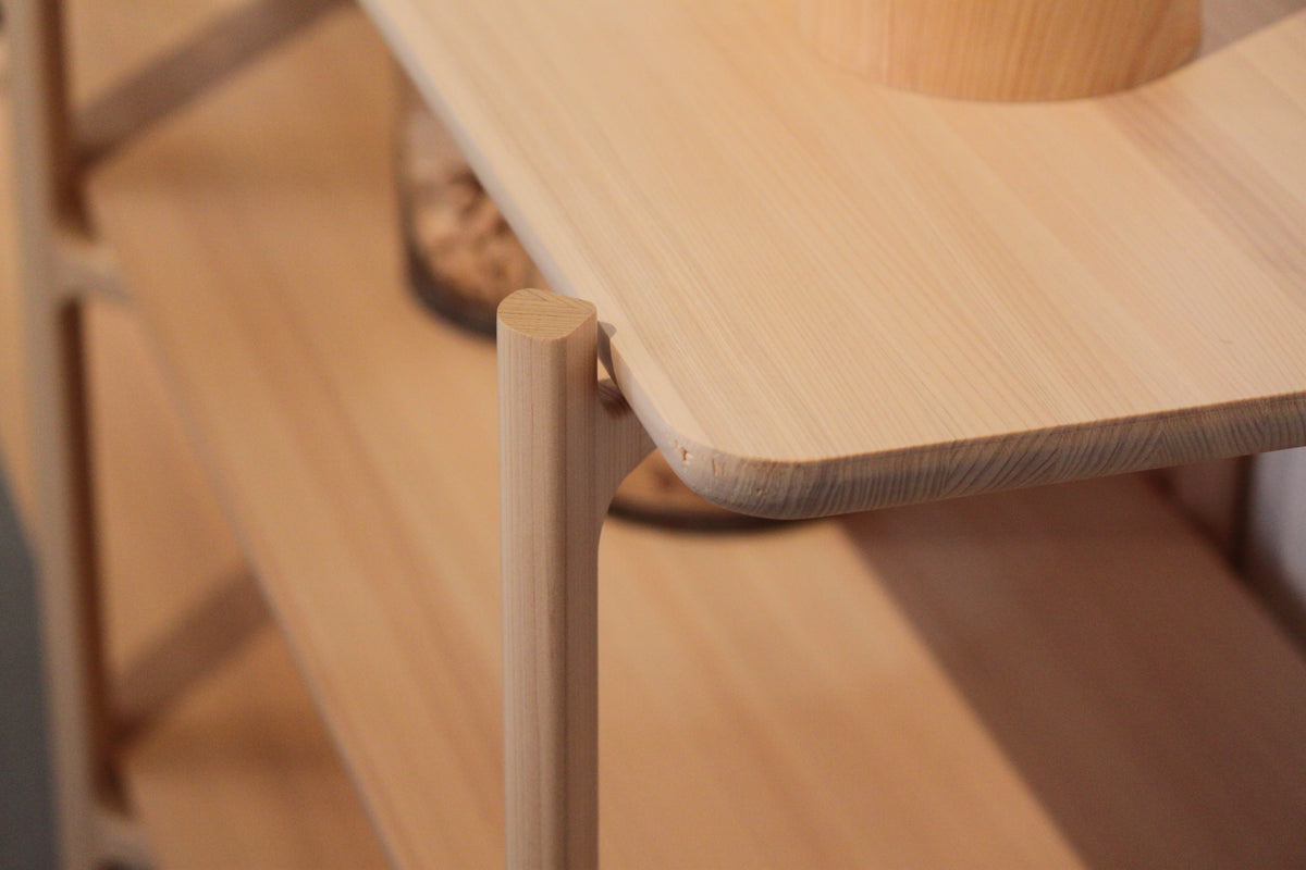 ヒノキの飾り棚 ロング2段